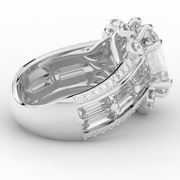 8.25CT.TW RADIANT LAB DIAMOND HALO ENGAGEMENT RING - Nazarelle