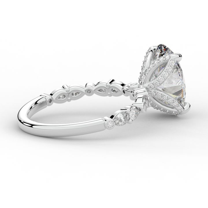 3.60CT.TW OVAL LAB DIAMOND SOLITAIRE ENGAGEMENT RING - Nazarelle