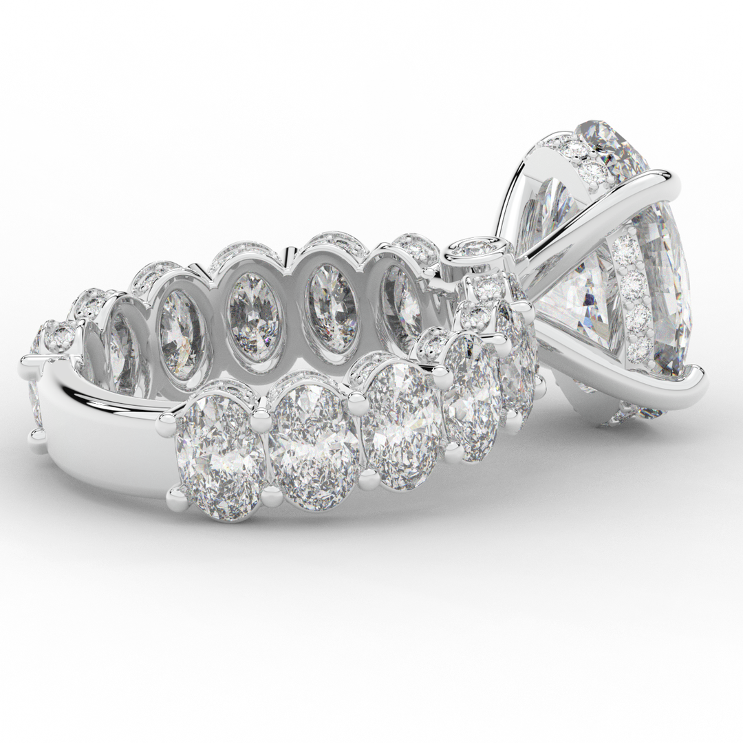 10.90CT.TW OVAL LAB DIAMOND SOLITAIRE ENGAGEMENT RING - Nazarelle