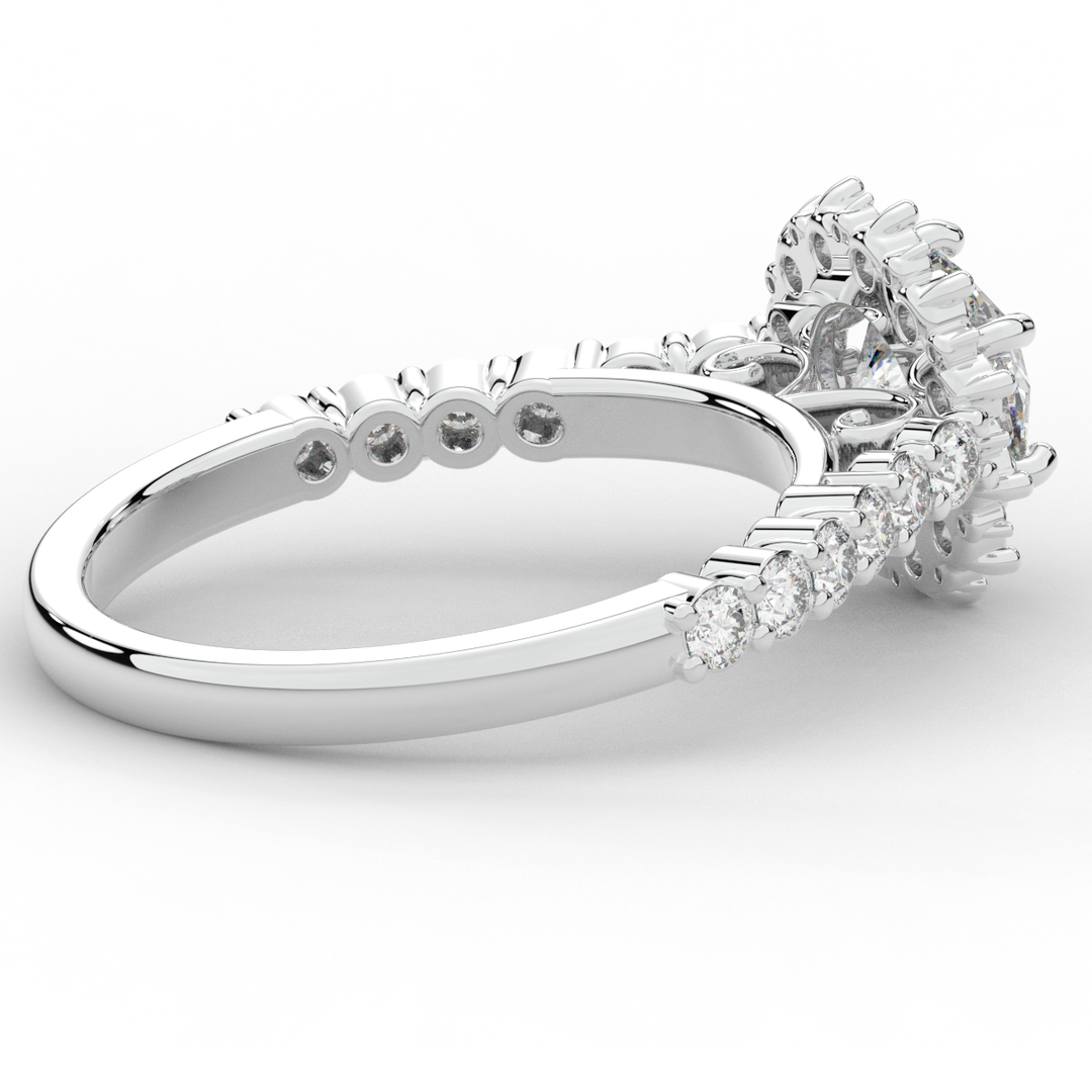 1.60CT.TW ROUND LAB DIAMOND HALO ENGAGEMENT RING - Nazarelle