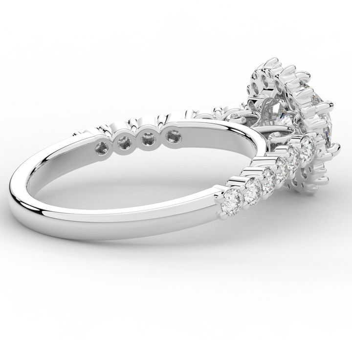 1.60CT.TW ROUND LAB DIAMOND HALO ENGAGEMENT RING - Nazarelle