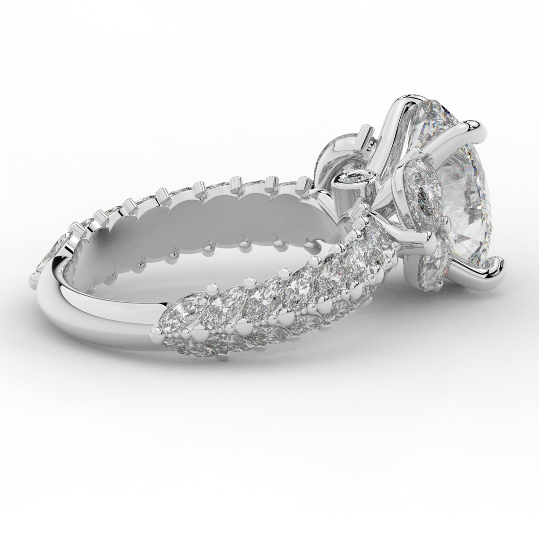 5.25CT.TW OVAL LAB DIAMOND HALO ENGAGEMENT RING - Nazarelle