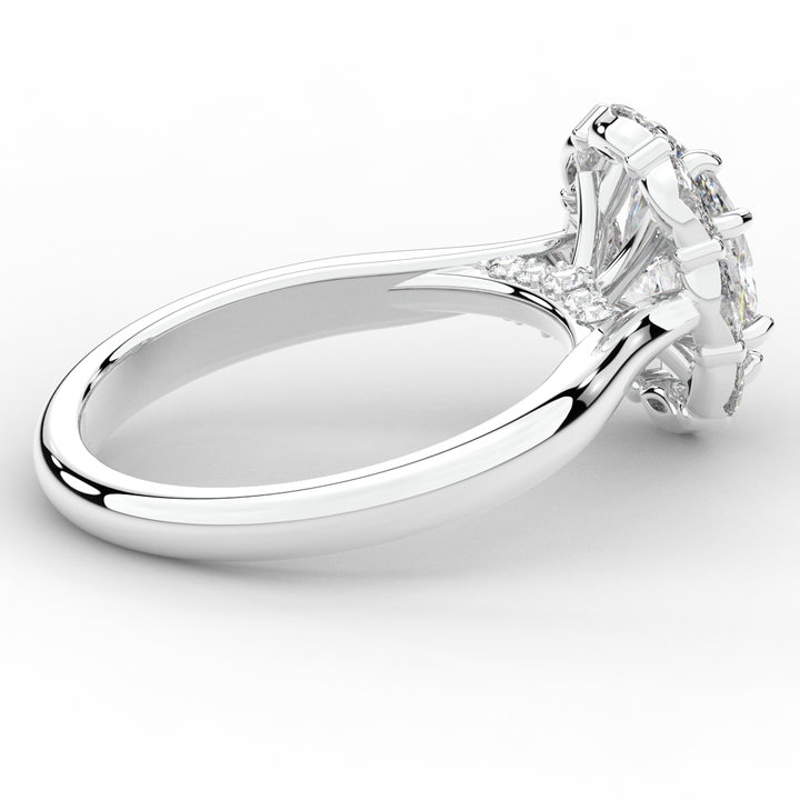 1.90CT.TW OVAL LAB DIAMOND HALO ENGAGEMENT RING - Nazarelle