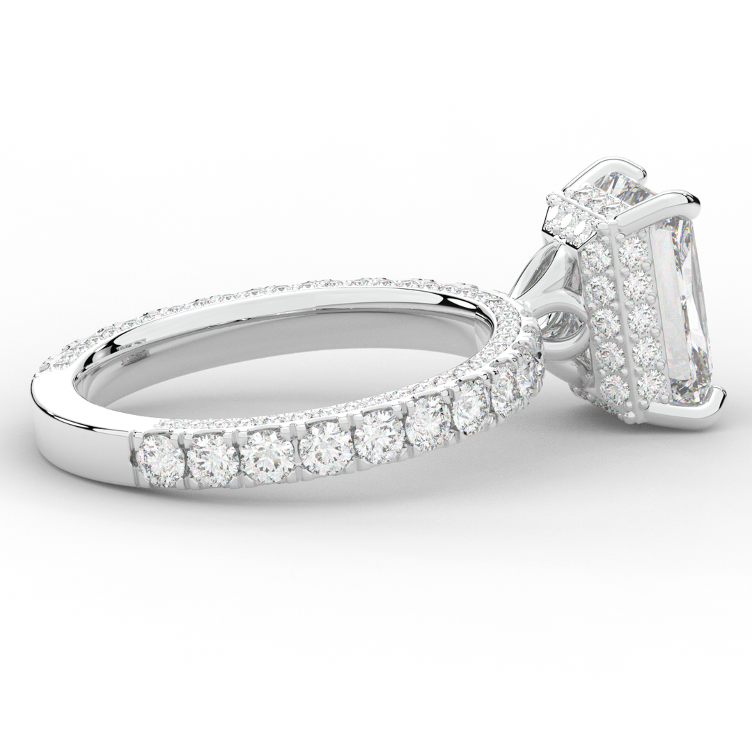 3.00CT.TW RADIANT LAB DIAMOND ENGAGEMENT RING - Nazarelle