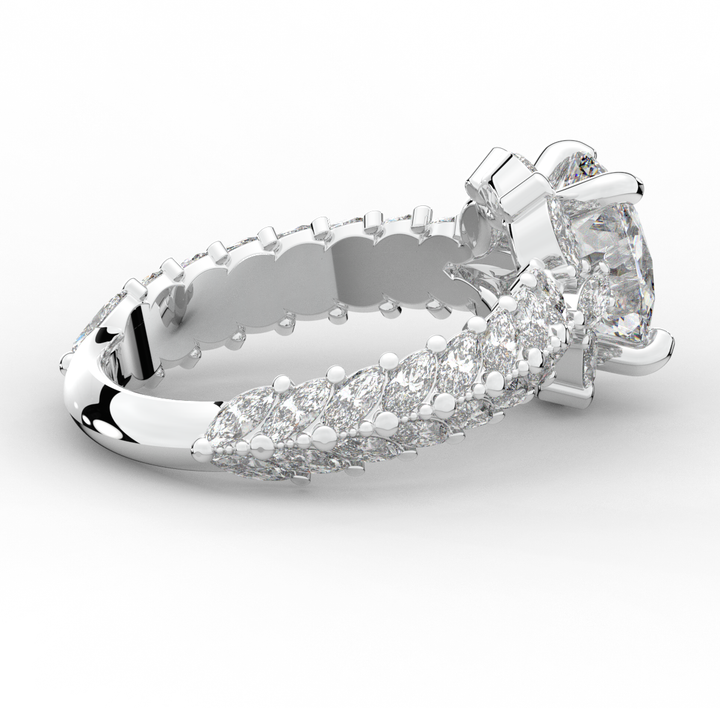 3.10CT.TW OVAL LAB DIAMOND HALO ENGAGEMENT RING - Nazarelle