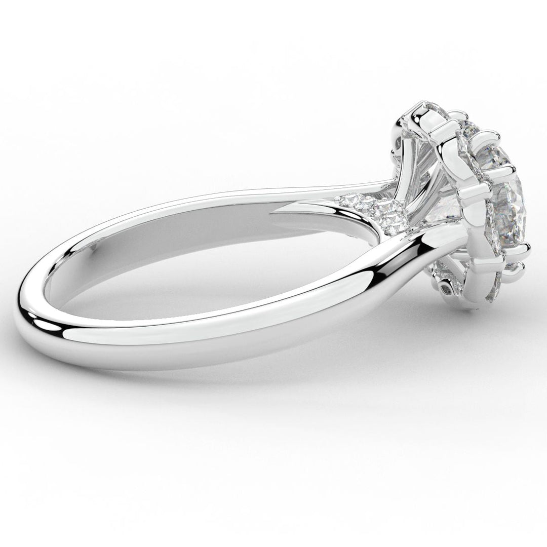 2.40CT.TW ROUND LAB DIAMOND HALO ENGAGEMENT RING - Nazarelle