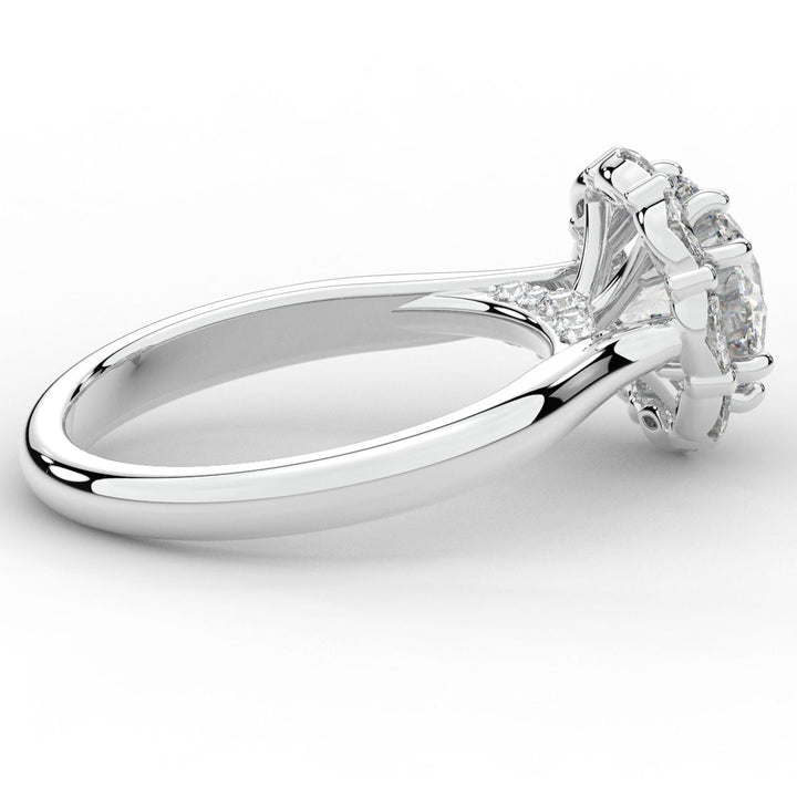 2.40CT.TW ROUND LAB DIAMOND HALO ENGAGEMENT RING - Nazarelle