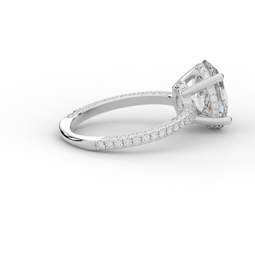 3.15CT.TW OVAL LAB DIAMOND SOLITAIRE ENGAGEMENT RING - Nazarelle