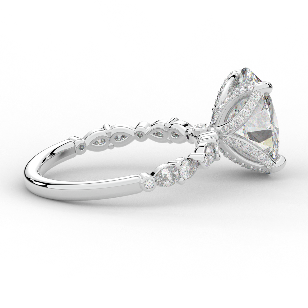 3.60CT.TW OVAL LAB DIAMOND SOLITAIRE ENGAGEMENT RING - Nazarelle