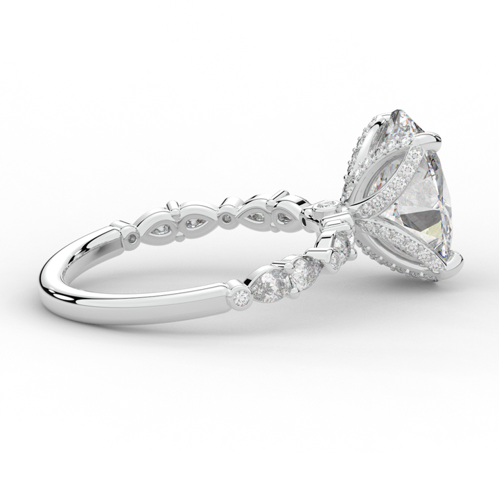 3.60CT.TW OVAL LAB DIAMOND SOLITAIRE ENGAGEMENT RING - Nazarelle