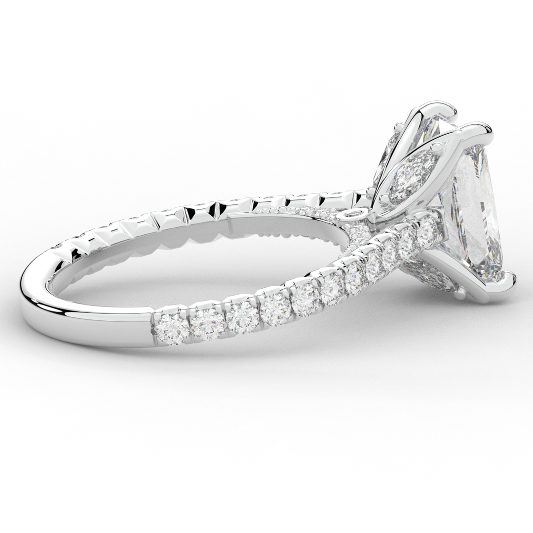 2.70CT.TW RADIANT LAB DIAMOND SOLITAIRE ENGAGEMENT RING - Nazarelle