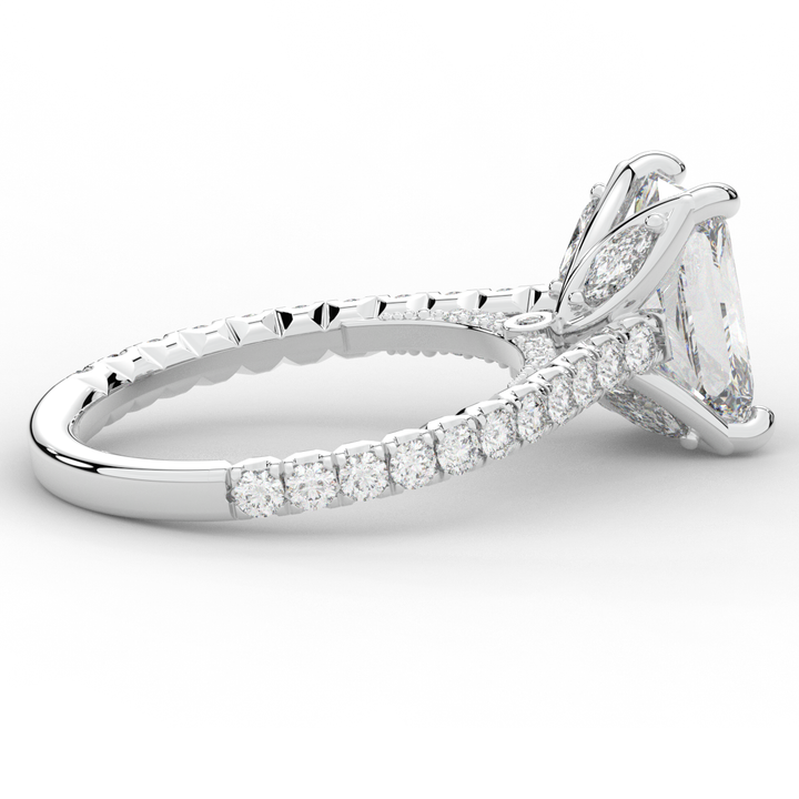 2.70CT.TW RADIANT LAB DIAMOND SOLITAIRE ENGAGEMENT RING - Nazarelle