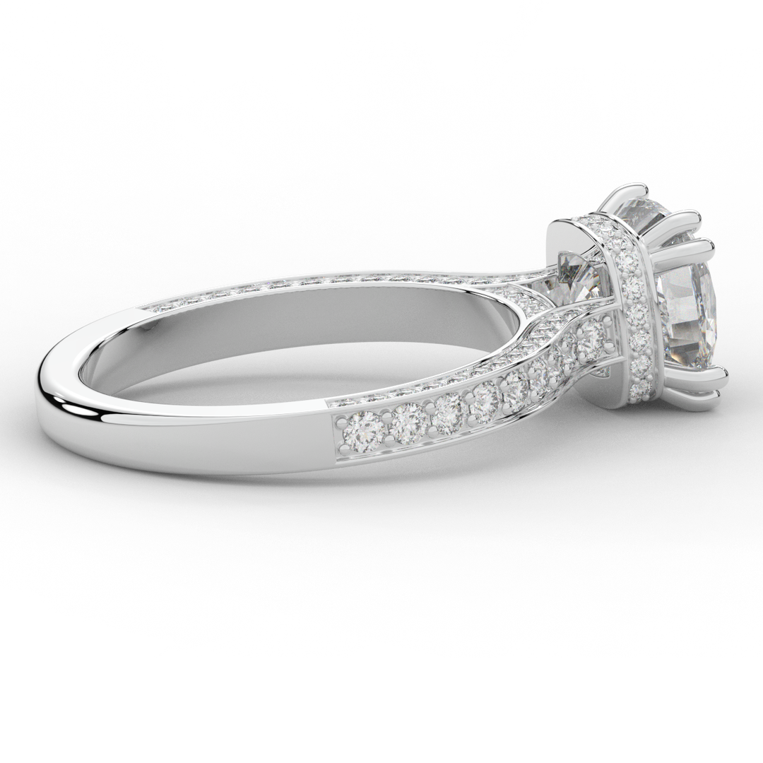 2.60CT.TW CUSHION LAB DIAMOND SOLITAIRE ENGAGEMENT RING - Nazarelle
