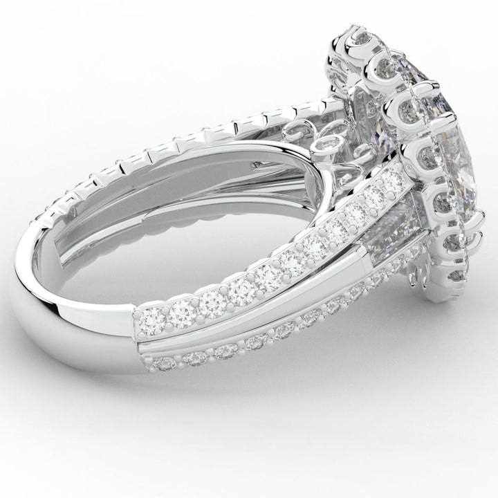5.75CT.TW OVAL LAB DIAMOND HALO ENGAGEMENT RING - Nazarelle