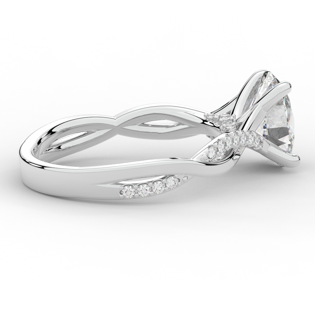 1.70CT.TW OVAL LAB DIAMOND TWIST BAND ENGAGEMENT RING - Nazarelle
