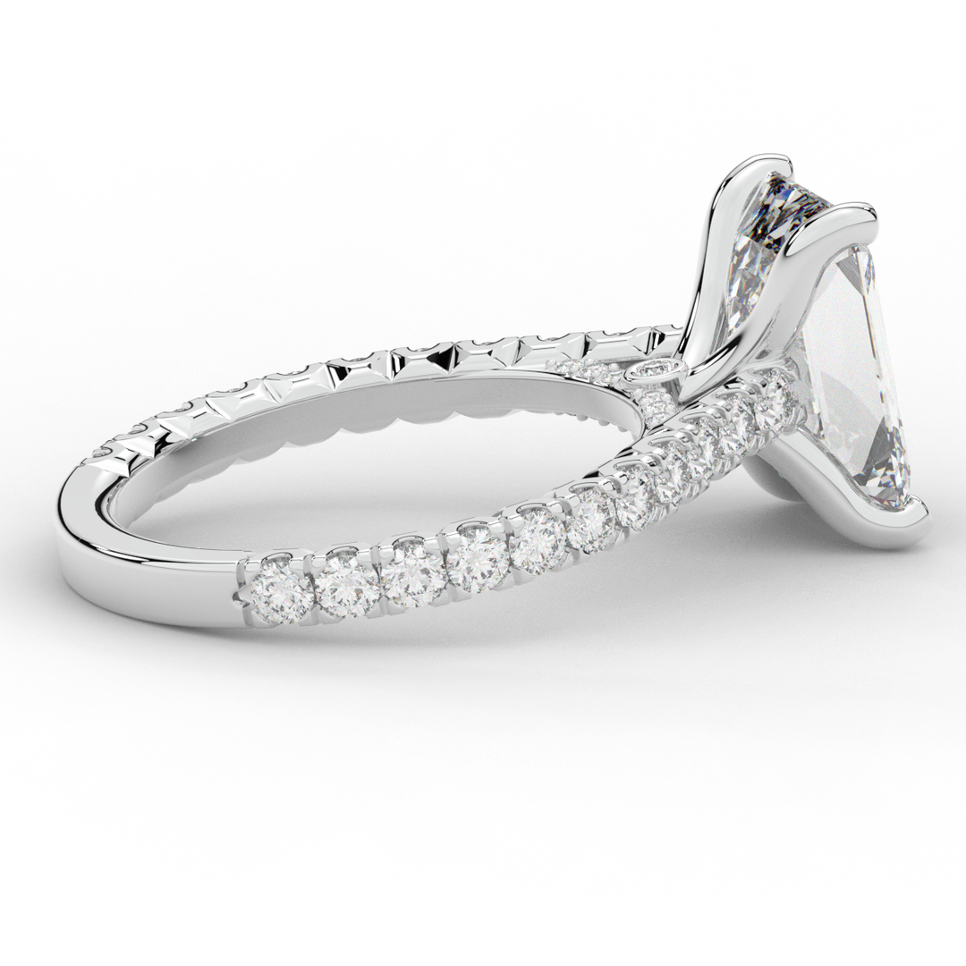 4.25CT.TW EMERALD CUT LAB DIAMOND SOLITAIRE ENGAGEMENT RING - Nazarelle