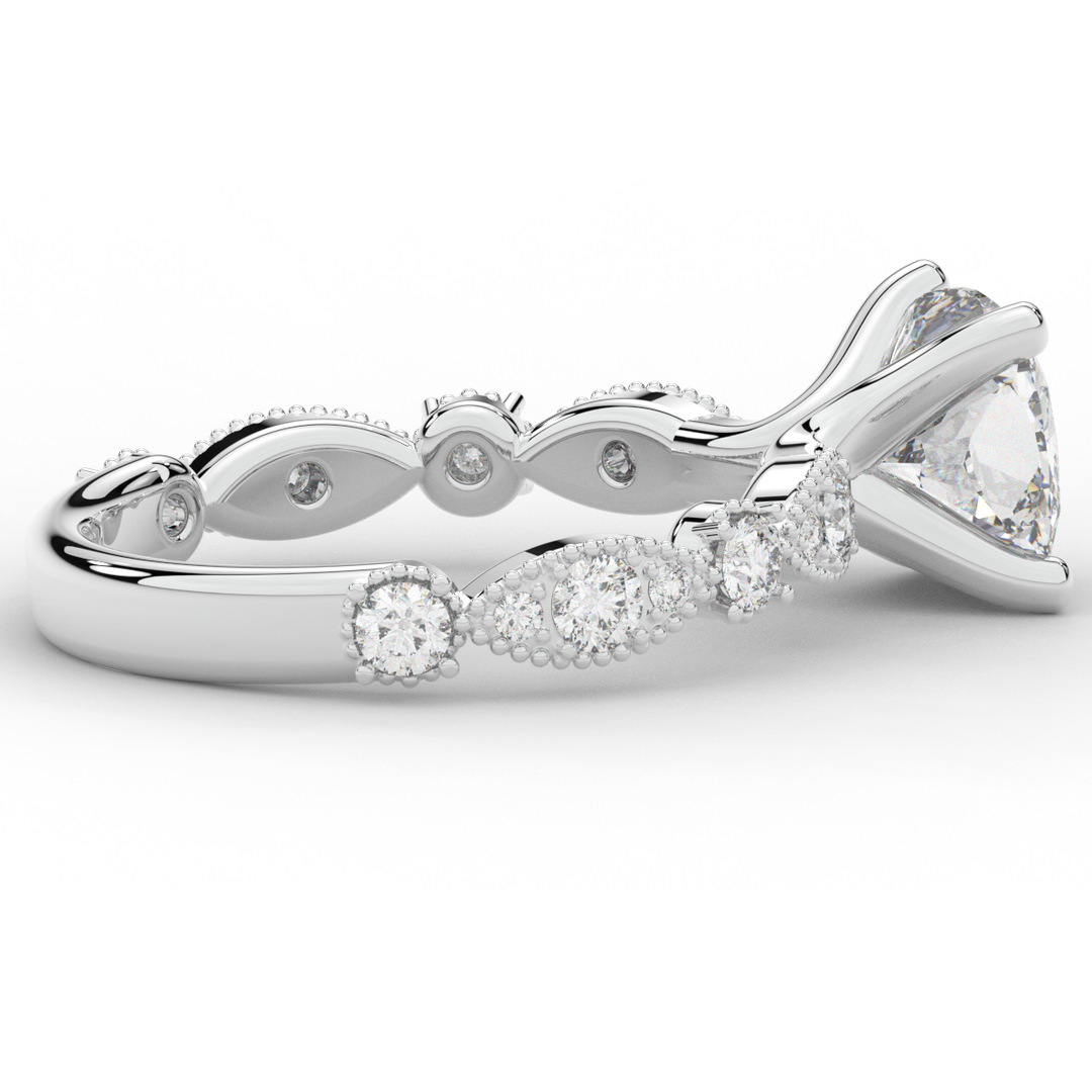 2.50CT.TW CUSHION LAB DIAMOND SOLITAIRE ENGAGEMENT RING - Nazarelle
