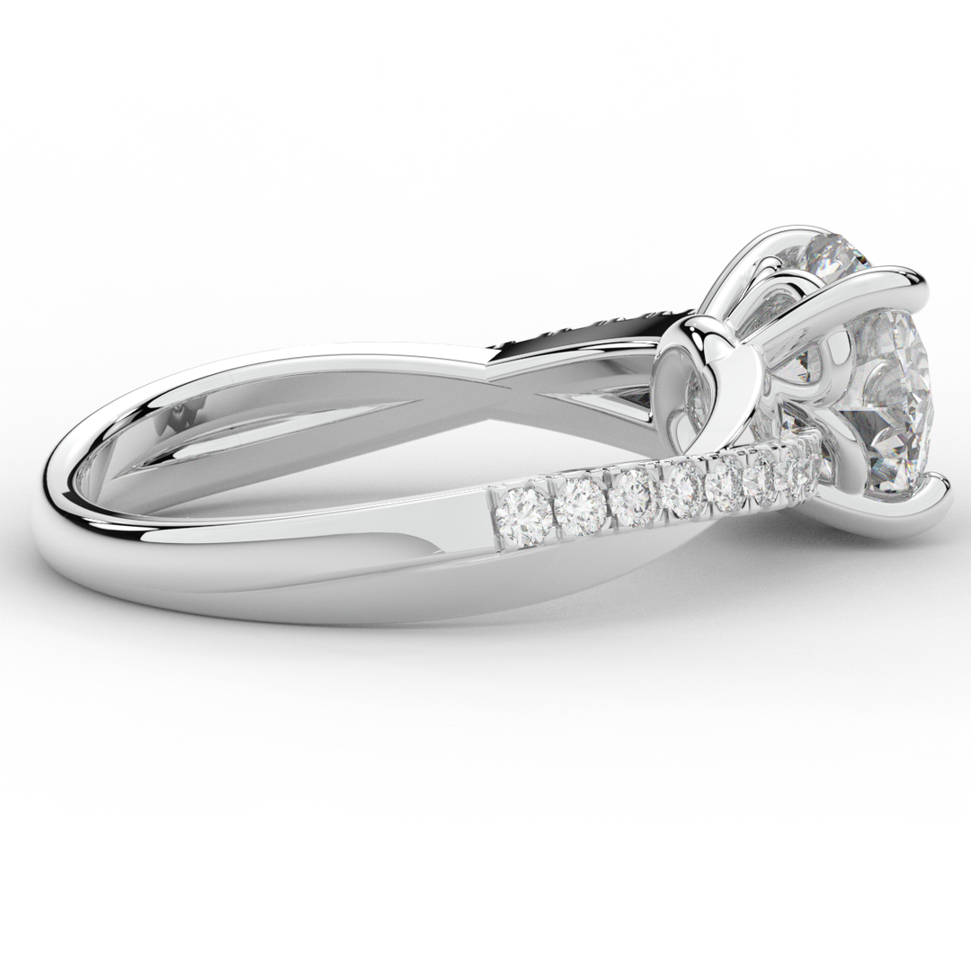 2.20CT.TW ROUND LAB DIAMOND TWISTBAND ENGAGEMENT RING