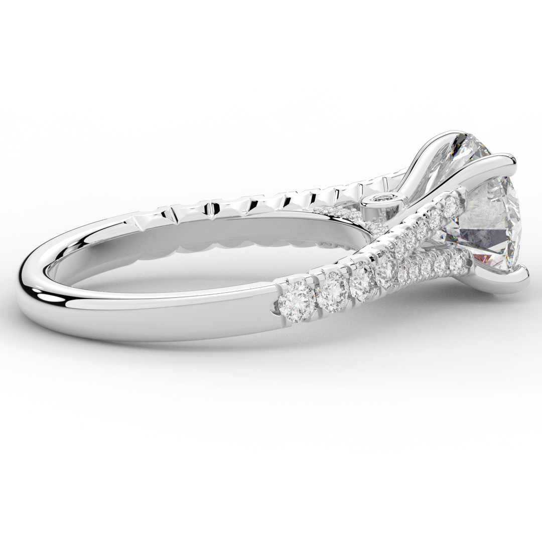 2.45CT.TW ROUND LAB DIAMOND ENGAGEMENT RING - Nazarelle
