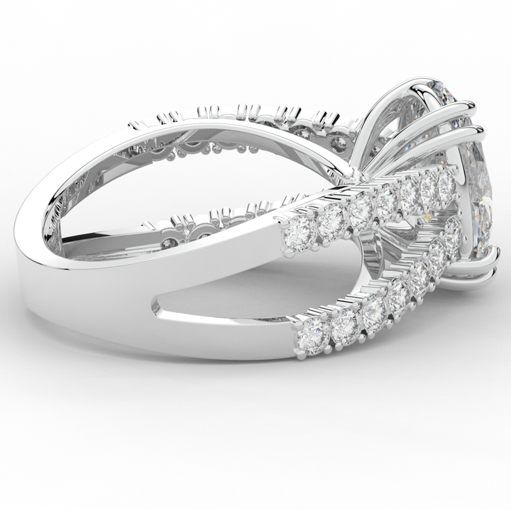 3.75CT.TW OVAL LAB DIAMOND SPLIT BAND ENGAGEMENT RING