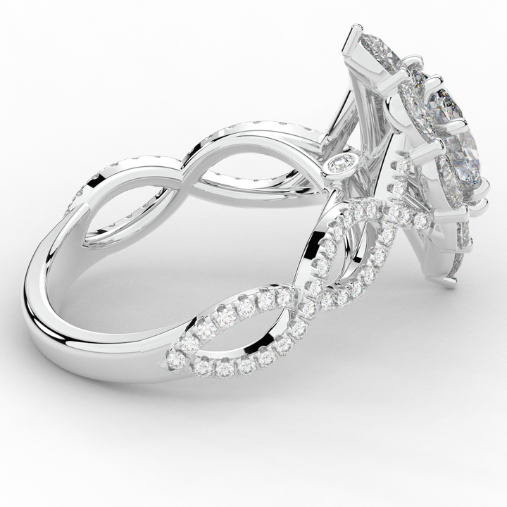 3.00CT.TW OVAL LAB DIAMOND HALO ENGAGEMENT RING - Nazarelle