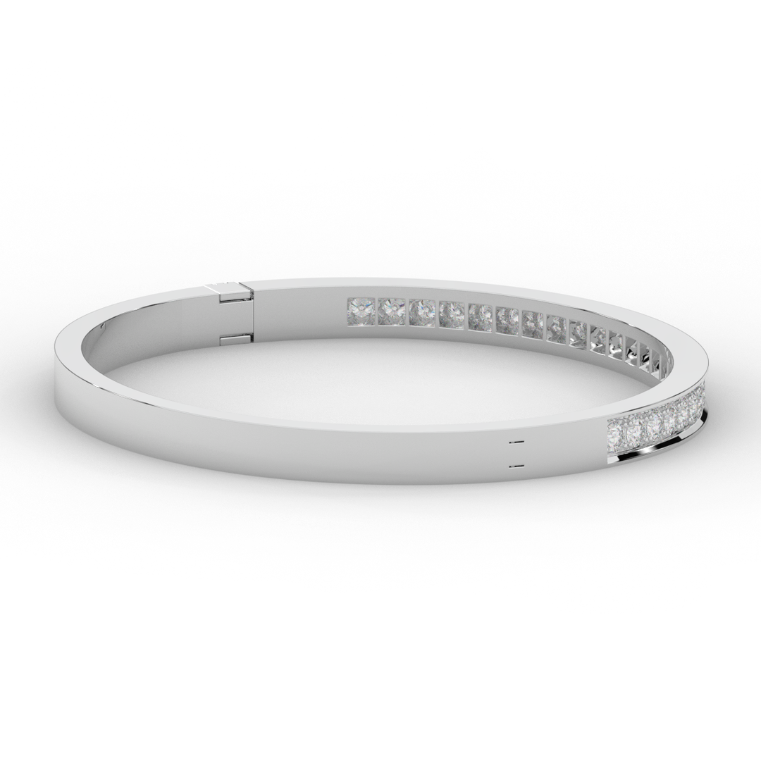 1.25CT.TW ROUND LAB DIAMOND BANGLE - Nazarelle