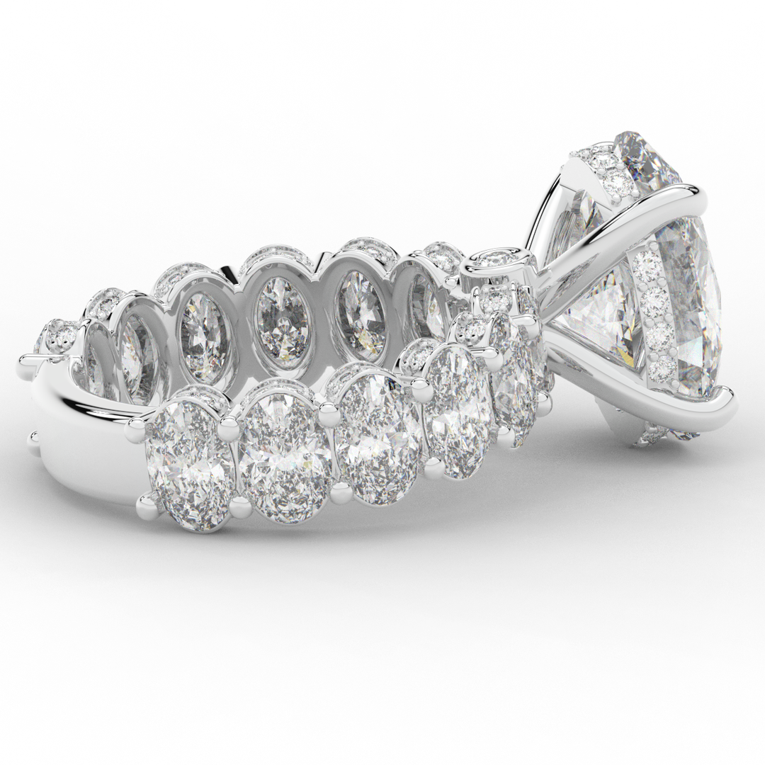 10.90CT.TW OVAL LAB DIAMOND SOLITAIRE ENGAGEMENT RING - Nazarelle