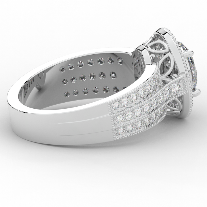 1.80CT.TW OVAL LAB DIAMOND HALO ENGAGEMENT RING - Nazarelle