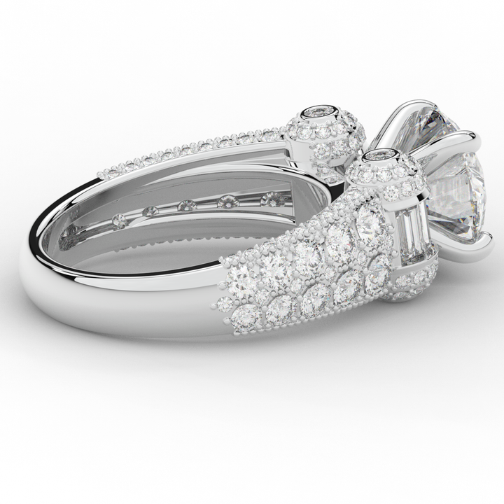 4.75CT.TW ROUND LAB DIAMOND ENGAGEMENT RING - Nazarelle