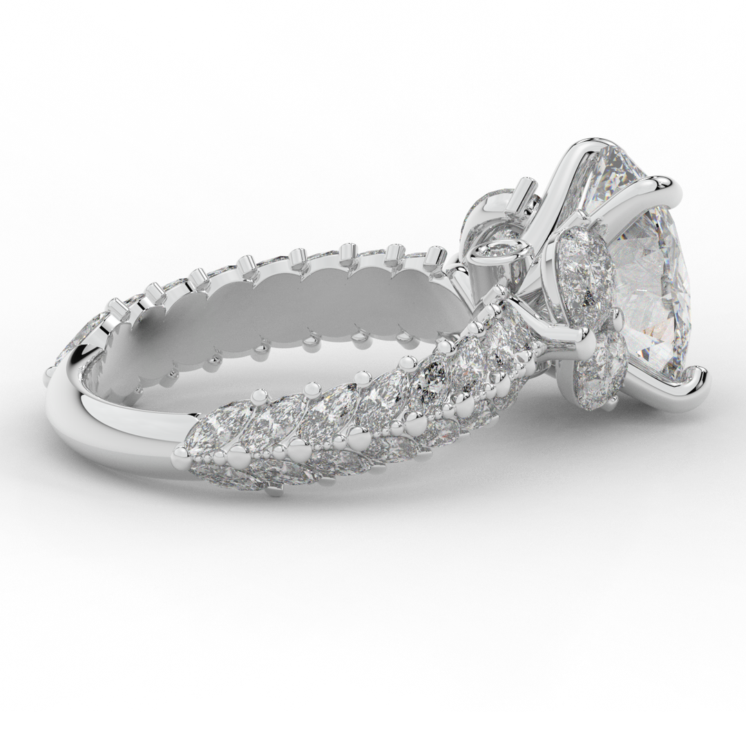 5.25CT.TW OVAL LAB DIAMOND HALO ENGAGEMENT RING - Nazarelle