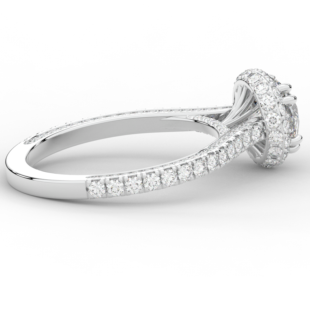 1.90CT.TW ROUND LAB DIAMOND HALO ENGAGEMENT RING - Nazarelle