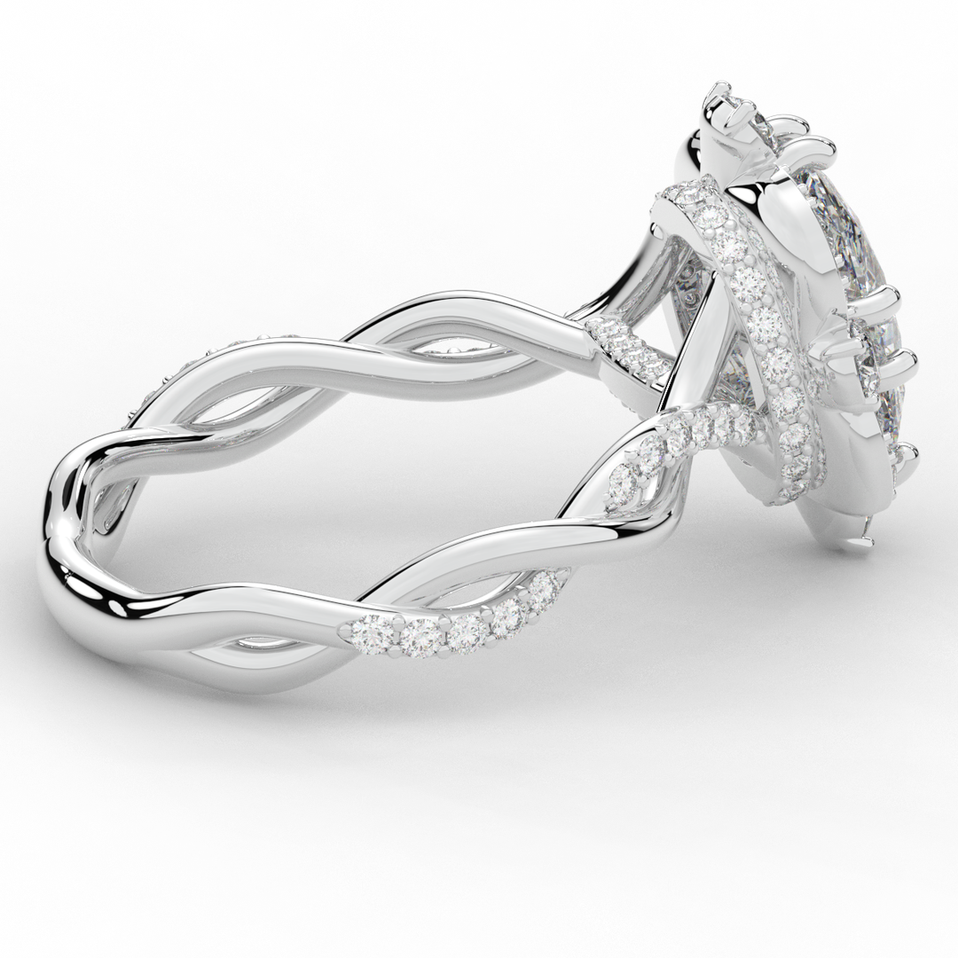2.70CT.TW OVAL LAB DIAMOND HALO ENGAGEMENT RING - Nazarelle