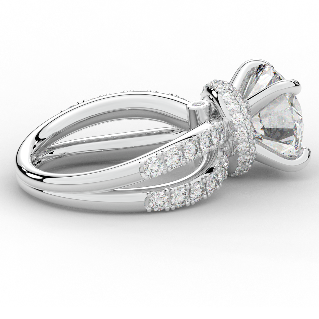 6.25CT.TW ROUND LAB DIAMOND ENGAGEMENT RING - Nazarelle
