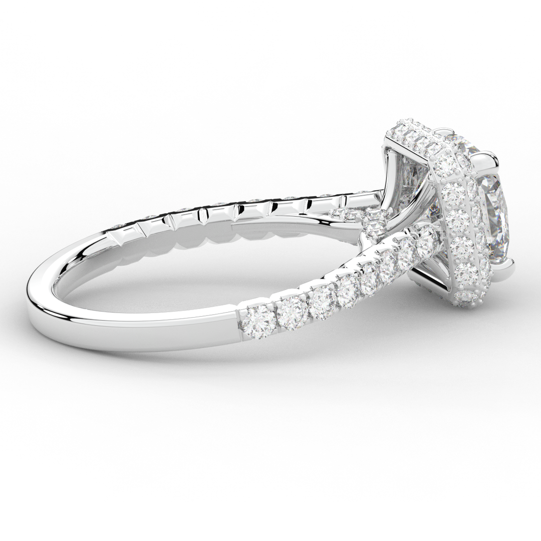 2.75CT.TW CUSHION LAB DIAMOND HALO ENGAGEMENT RING - Nazarelle