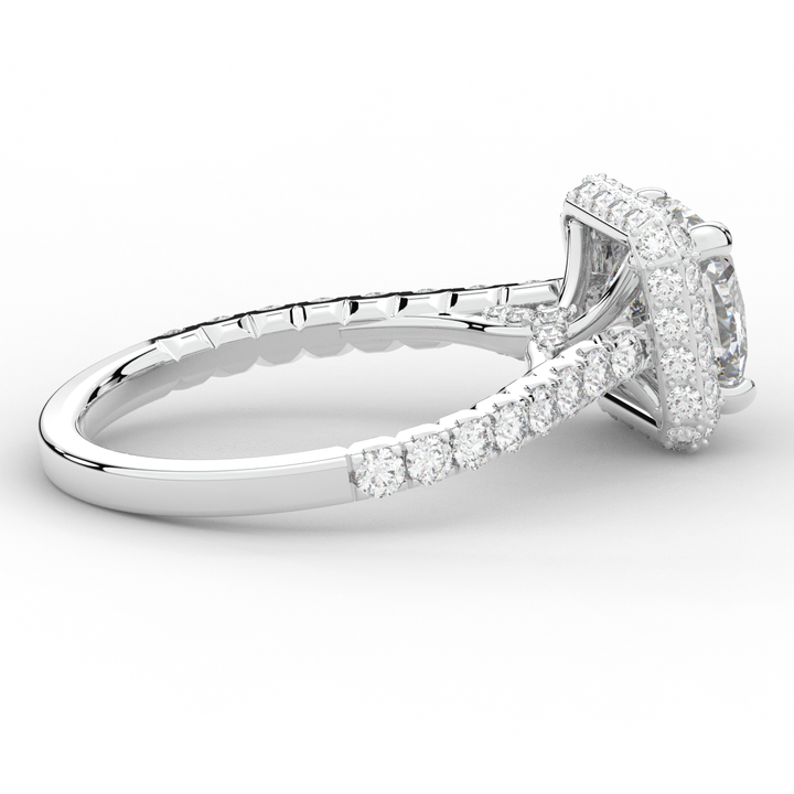 2.75CT.TW CUSHION LAB DIAMOND HALO ENGAGEMENT RING - Nazarelle