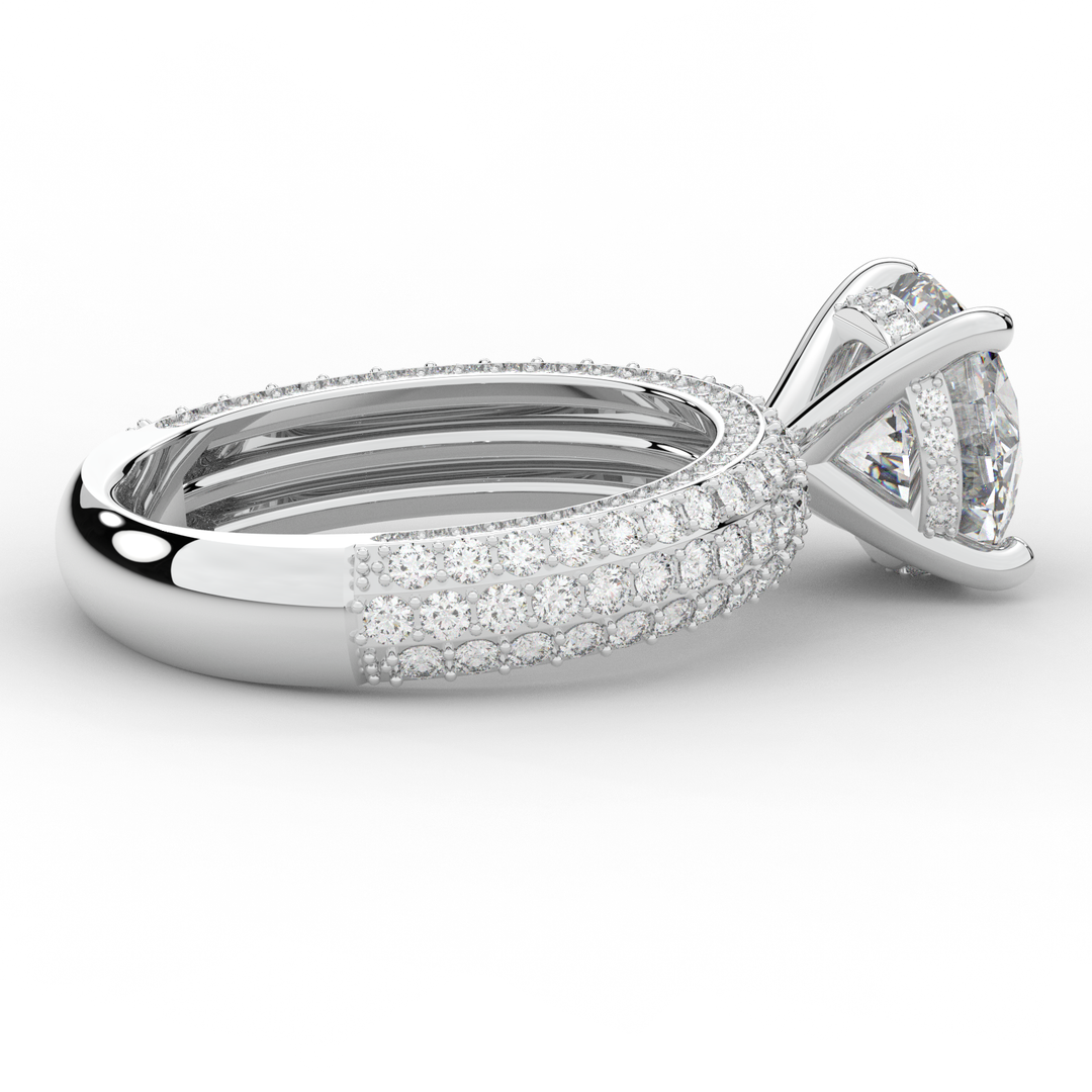 4.80CT.TW ROUND LAB DIAMOND UNDERHALO ENGAGEMENT RING - Nazarelle