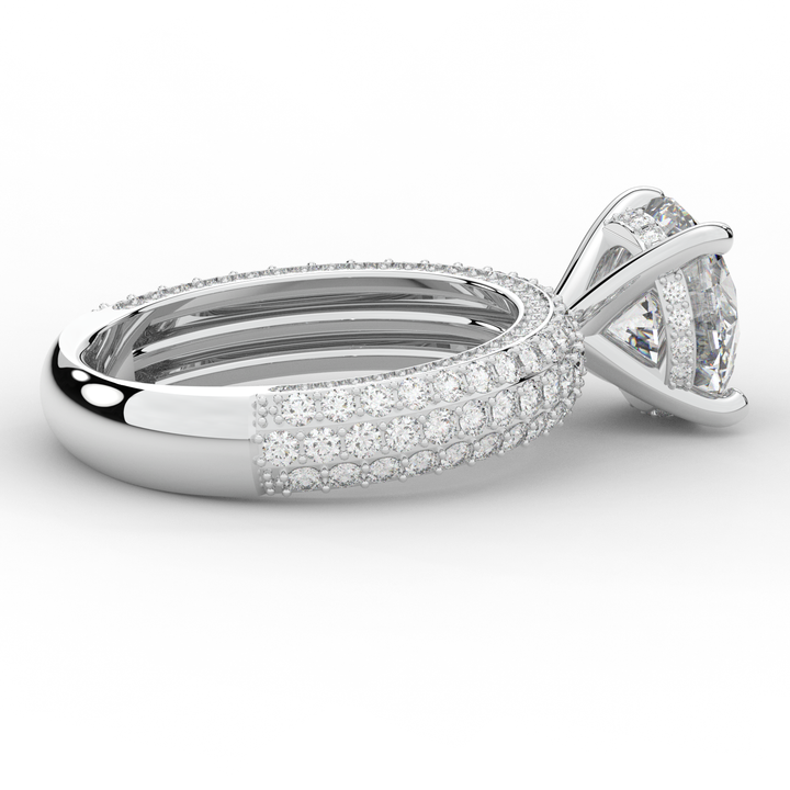 4.80CT.TW ROUND LAB DIAMOND UNDERHALO ENGAGEMENT RING - Nazarelle