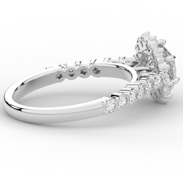 1.60CT.TW ROUND LAB DIAMOND HALO ENGAGEMENT RING - Nazarelle