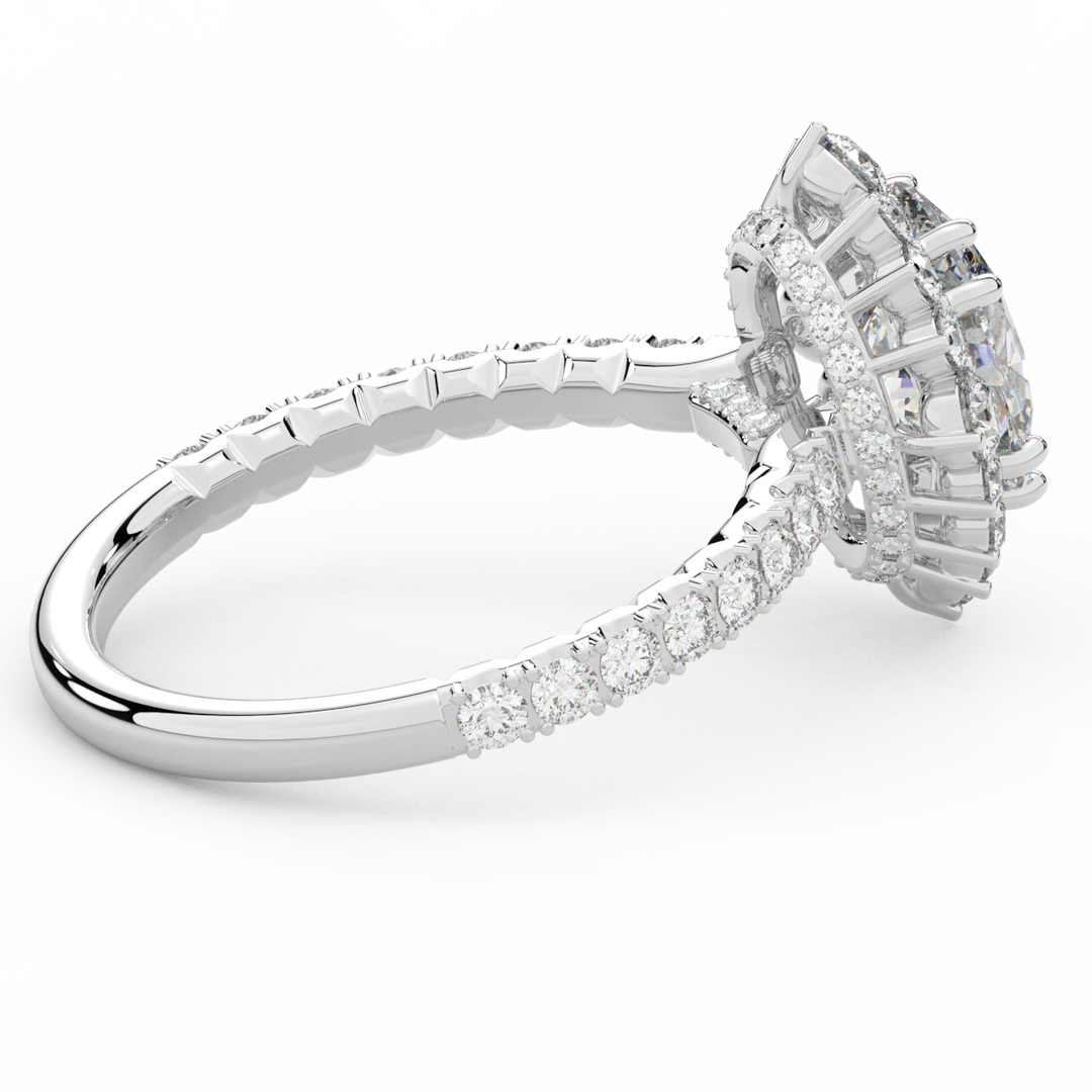 2.80CT.TW OVAL LAB DIAMOND HALO ENGAGEMENT RING - Nazarelle