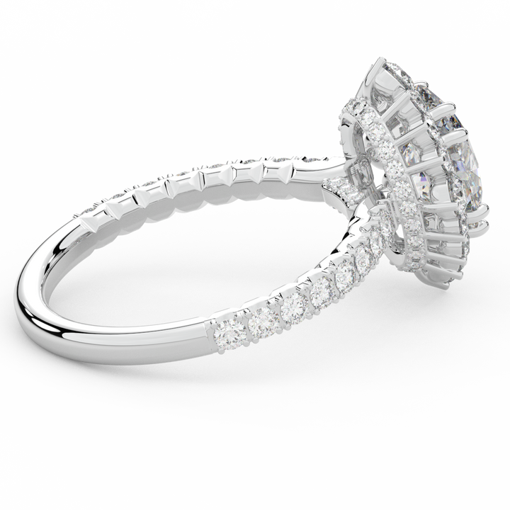 2.80CT.TW OVAL LAB DIAMOND HALO ENGAGEMENT RING - Nazarelle