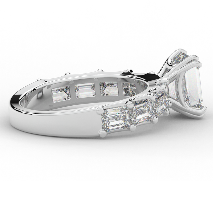 3.75CT.TW EMERALD CUT LAB DIAMOND SOLITAIRE ENGAGEMENT RING