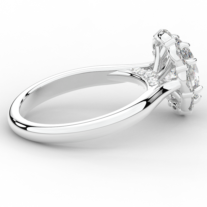 1.90CT.TW OVAL LAB DIAMOND HALO ENGAGEMENT RING - Nazarelle