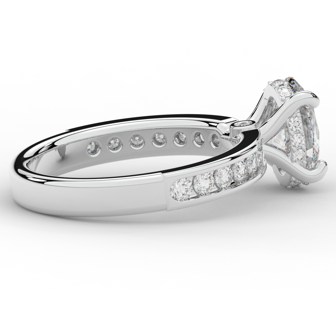 1.95CT.TW OVAL LAB DIAMOND UNDERHALO ENGAGEMENT RING - Nazarelle