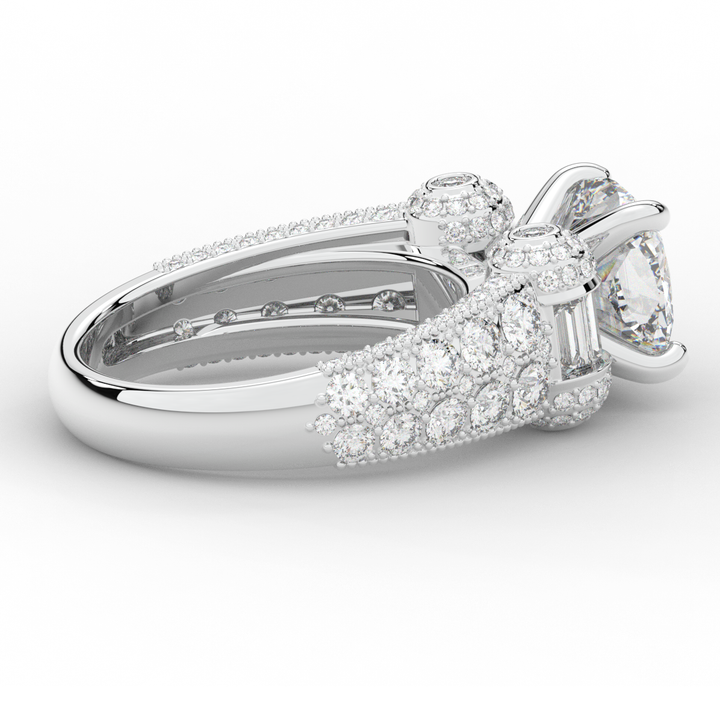 4.75CT.TW CUSHION LAB DIAMOND ENGAGEMENT RING - Nazarelle