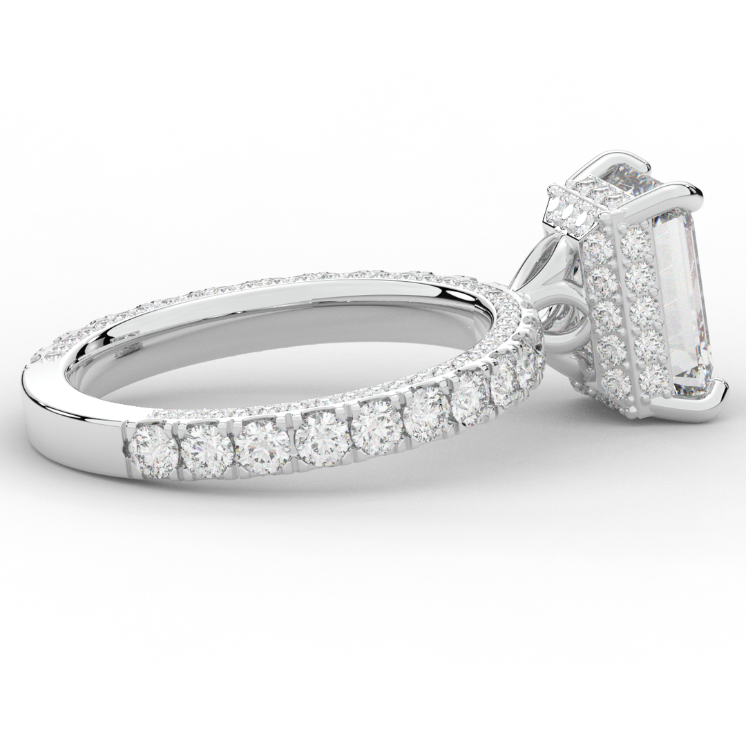3.00CT.TW EMERALD CUT LAB DIAMOND ENGAGEMENT RING - Nazarelle
