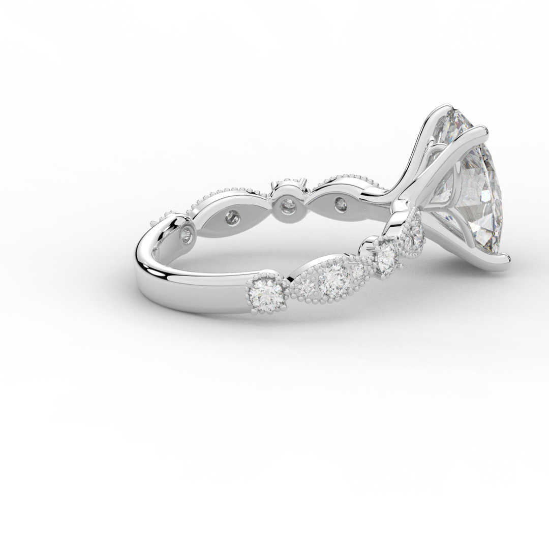 3.50CT.TW OVAL LAB DIAMOND SOLITAIRE ENGAGEMENT RING - Nazarelle