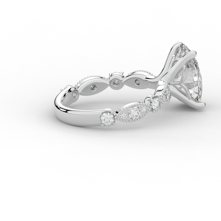 3.50CT.TW OVAL LAB DIAMOND SOLITAIRE ENGAGEMENT RING - Nazarelle