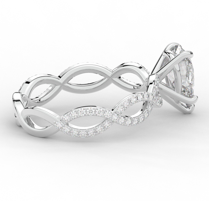 1.30CT.TW PEAR LAB DIAMOND TWIST BAND ENGAGEMENT RING - Nazarelle