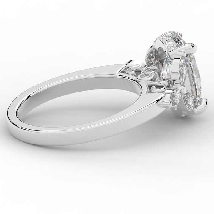 2.85CT.TW OVAL LAB DIAMOND ENGAGEMENT RING - Nazarelle