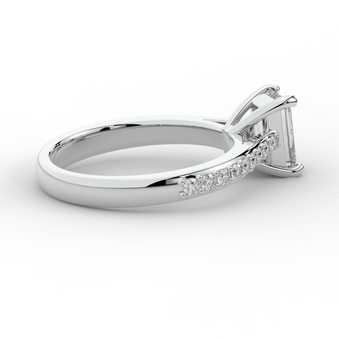 1.25CT.TW EMERALD CUT LAB DIAMOND SOLITAIRE ENGAGEMENT RING - Nazarelle